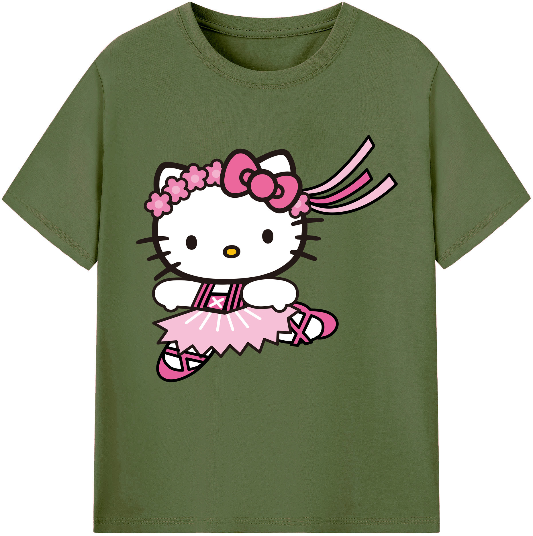 （画像用） Hello Kitty ハローキティ 綿100％半袖Tシャツ（フロントプリント）